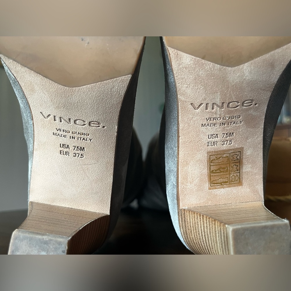 VINCE Casper Leather Knee High Pull-On Boots in Flint Gray Women’s Size 7.5 - Picture 12 of 15